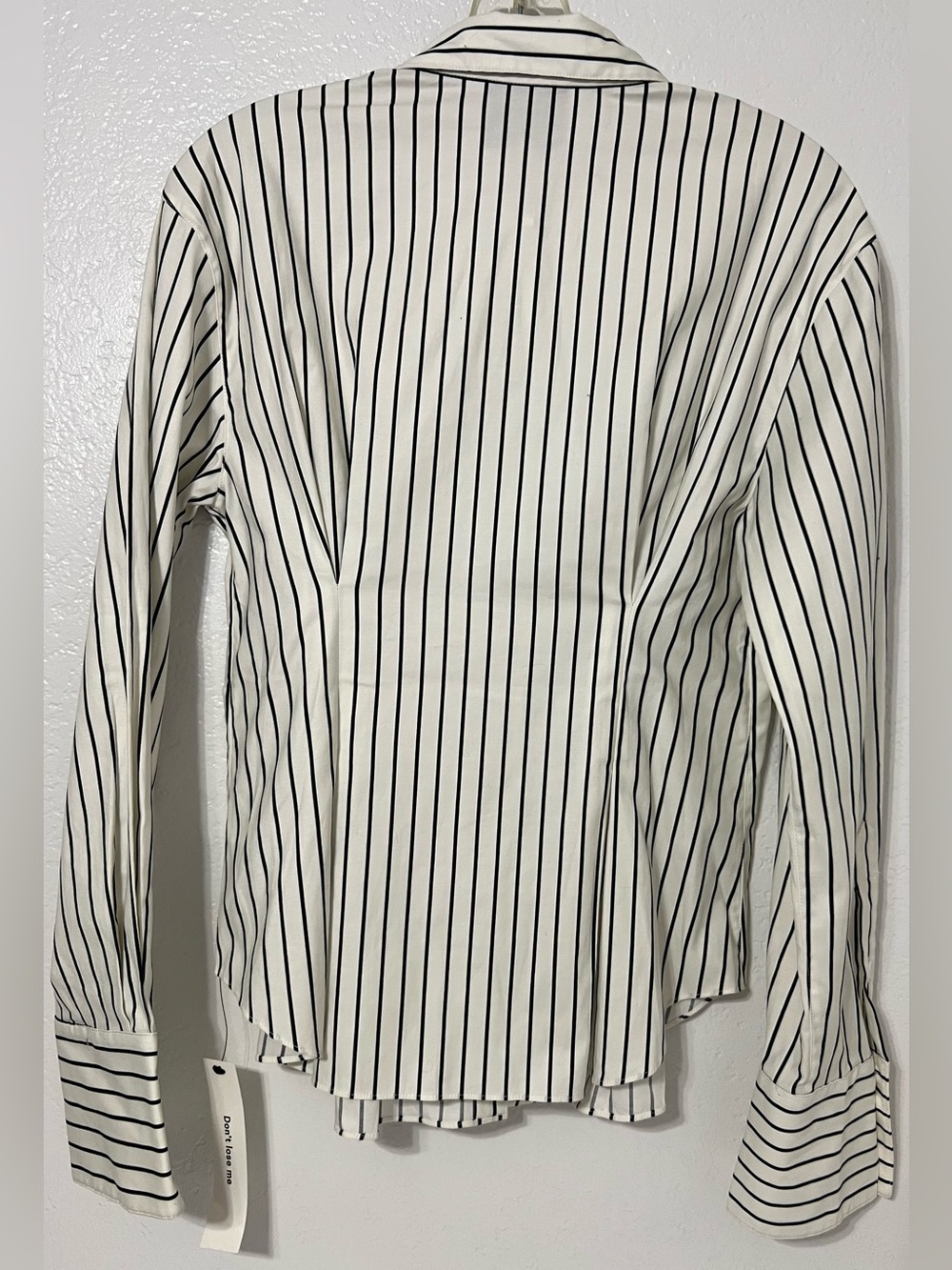 Reformation NWOT Organic Cotton Striped Button Down Shirt White Black Collared - Picture 5 of 12